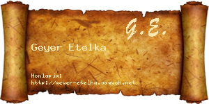 Geyer Etelka névjegykártya
